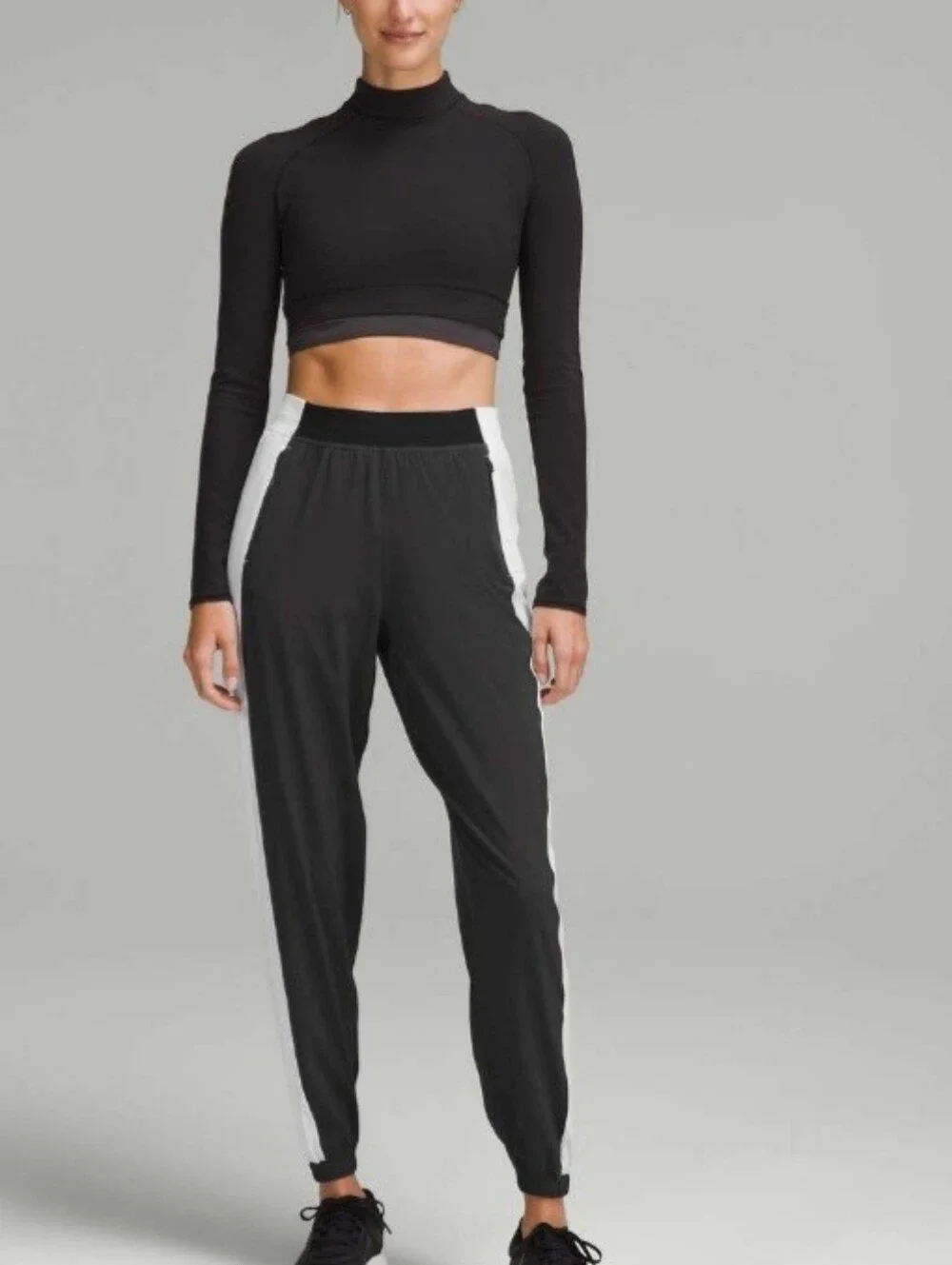 lululemon Adapted State High-Rise Jogger: Colourblock Black White Sz 0